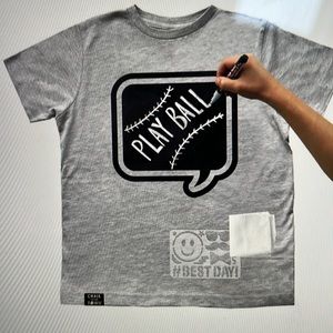Chalkboard Gray T-Shirt and Neon Chalk Markers